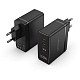 Зарядний пристрій 3xUSB 100W GaN (2хUSB-C+USB-A) чорний Vention