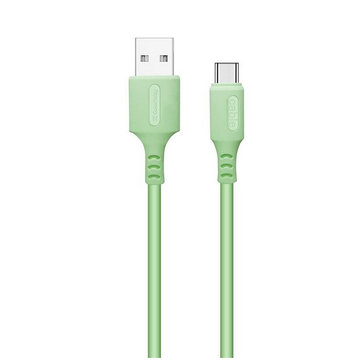 Кабель ColorWay USB-USB Type-C, soft silicone, 2.4А, 1м, Green (CW-CBUC042-GR)