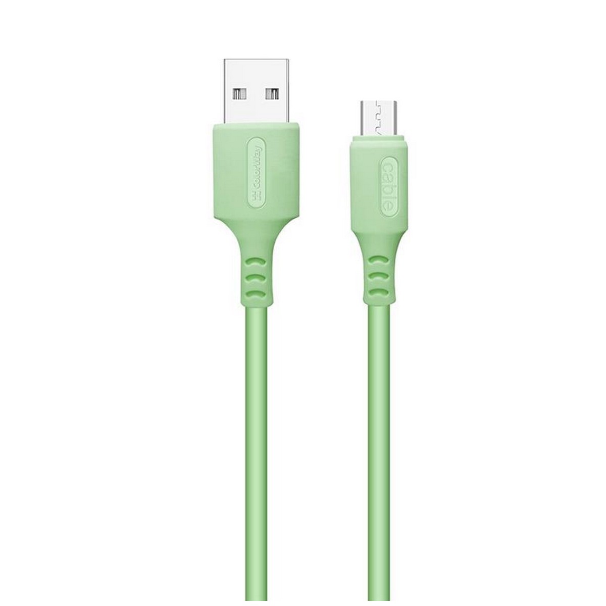 Кабель ColorWay USB-microUSB, soft silicone, 2.4А, 1м, Green (CW-CBUM042-GR)
