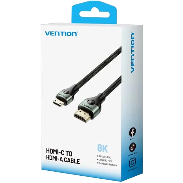 Кабель Vention HDMI M - Mini M 2.0 м, V2.1 8K 60Гц Aluminum Alloy Type, Green