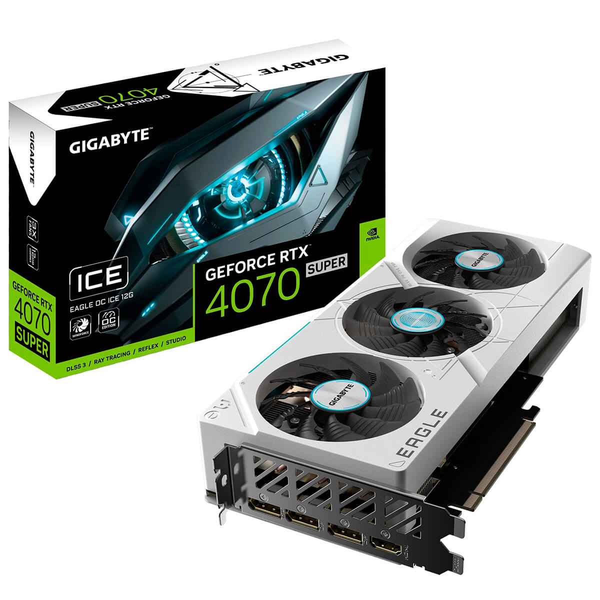 Видеокарта GIGABYTE GeForce RTX 4070 12GB GDDR6X EAGLE OC ICE