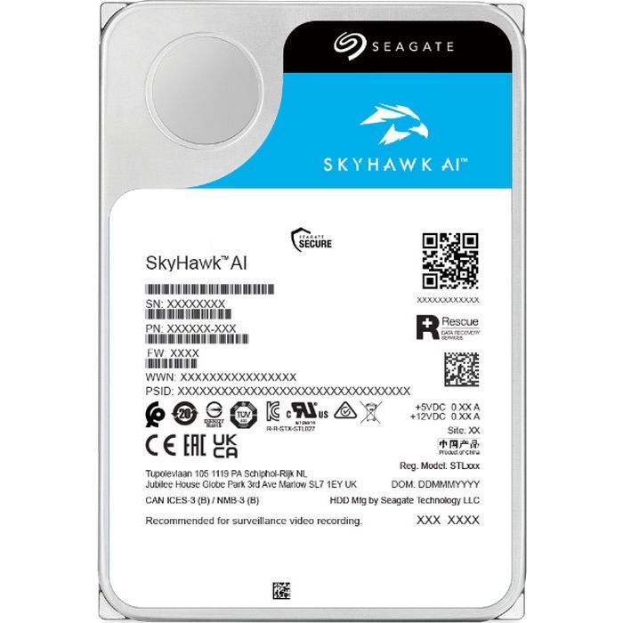 HDD диск SATA 16.0TB Seagate SkyHawk AI Surveillance 7200rpm 512MB (ST16000VE005)