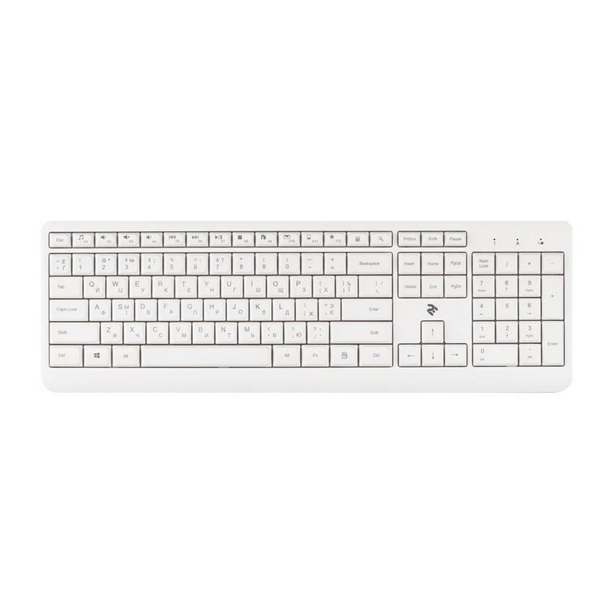 Клавиатура 2E KS220 WL Ukr White USB (2E-KS220WW)