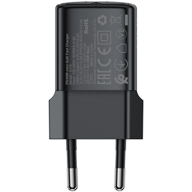 Зарядное устройство Acefast 1xUSB-C 30W Gan A118 Fast Charger + USB-C cable black