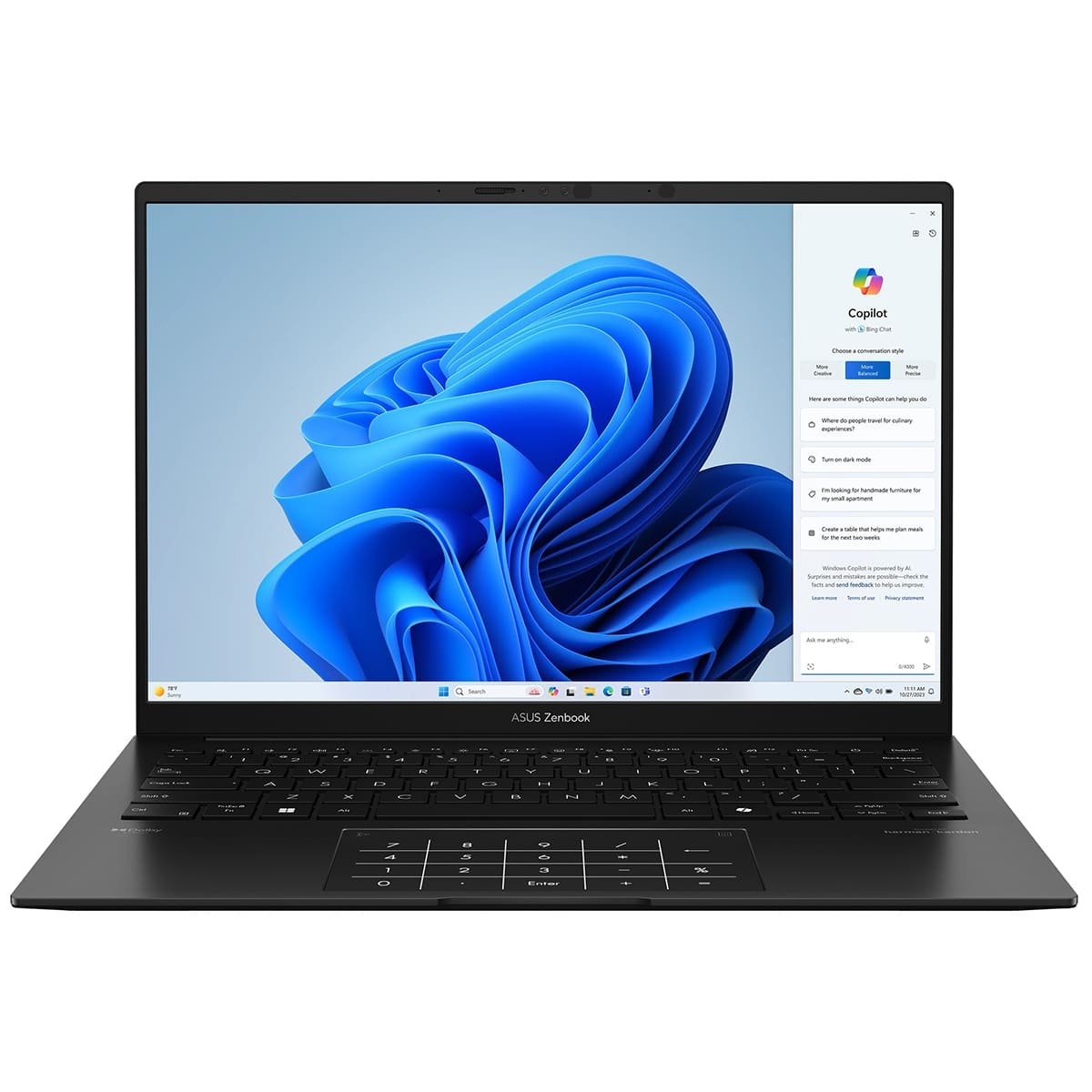 Ноутбук ASUS Zenbook 14 UM3406HA-PP014W 14" 3K OLED, AMD R7-8840HS, 16GB, F1TB, UMA, Win11, Черный