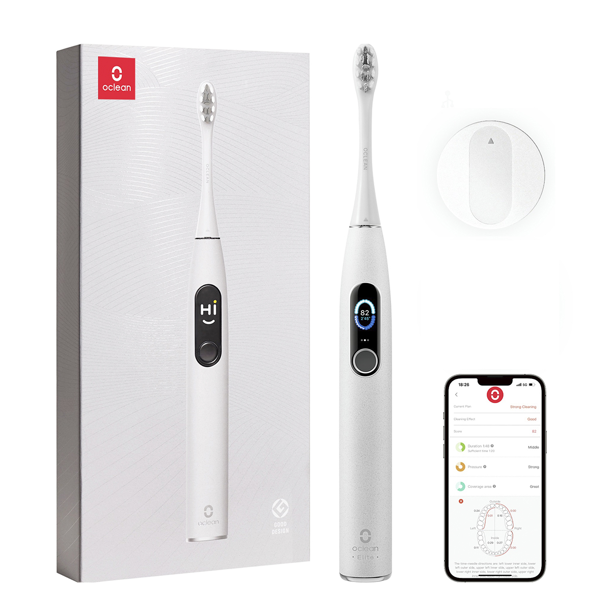 Електрична зубна щітка Oclean X Pro Elite Grey OLED 