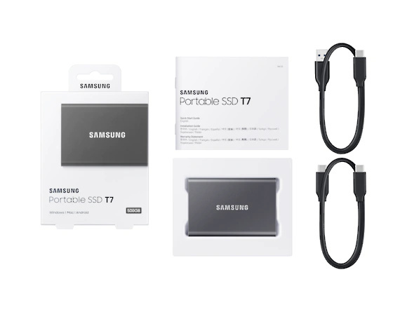 SSD диск Samsung T7 Titan Gray 2TB (MU-PC2T0T/WW)