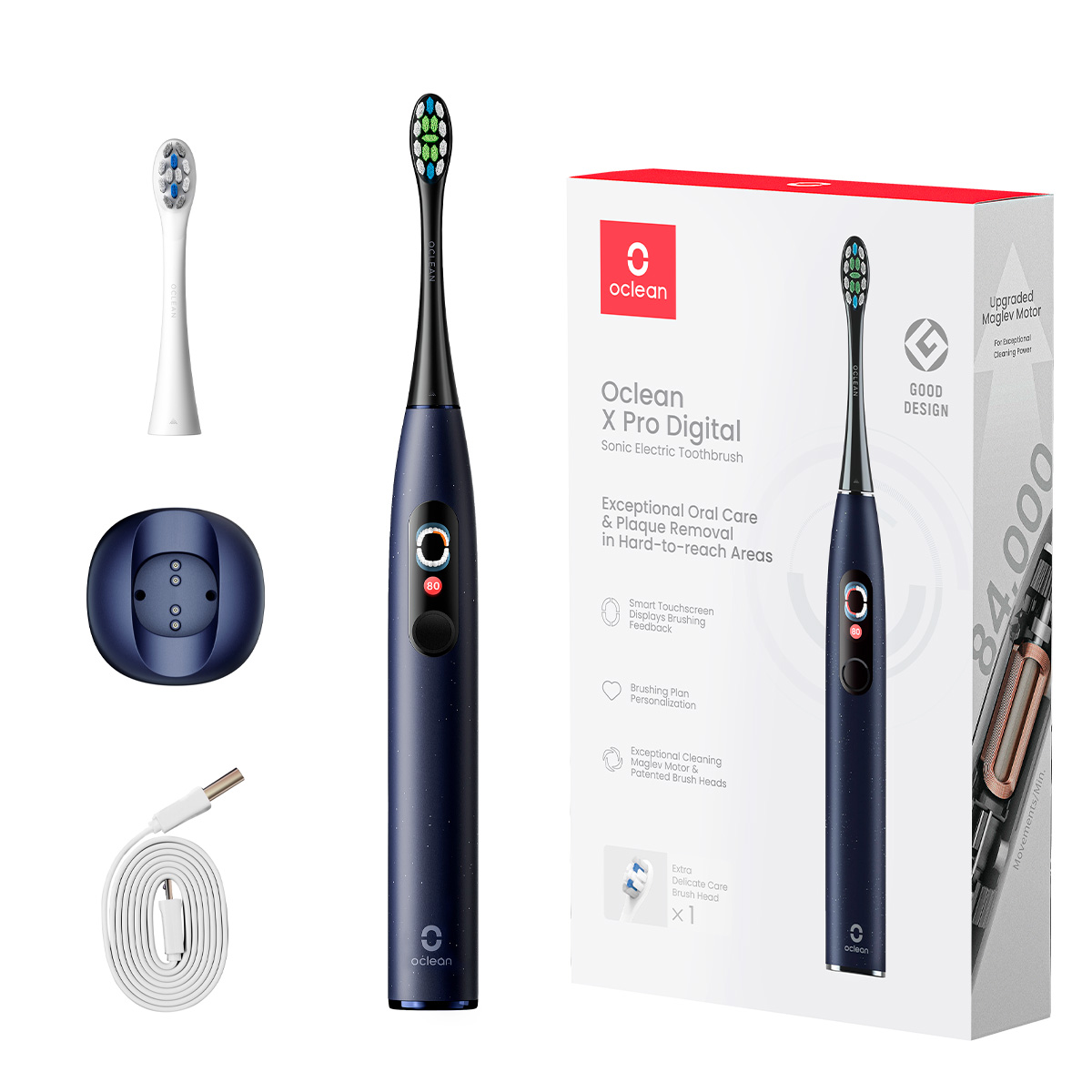 Електрична зубна щітка Oclean X Pro Digital Dark Blue