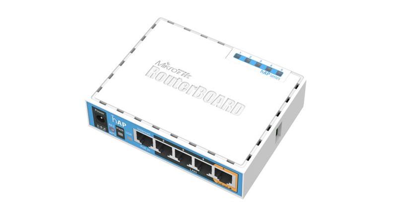 Wi-Fi Роутер MikroTik hAP RB951Ui-2ND (N300, 650MHz/64Mb, 5хFE, 1хUSB, 580mW, PoE in,