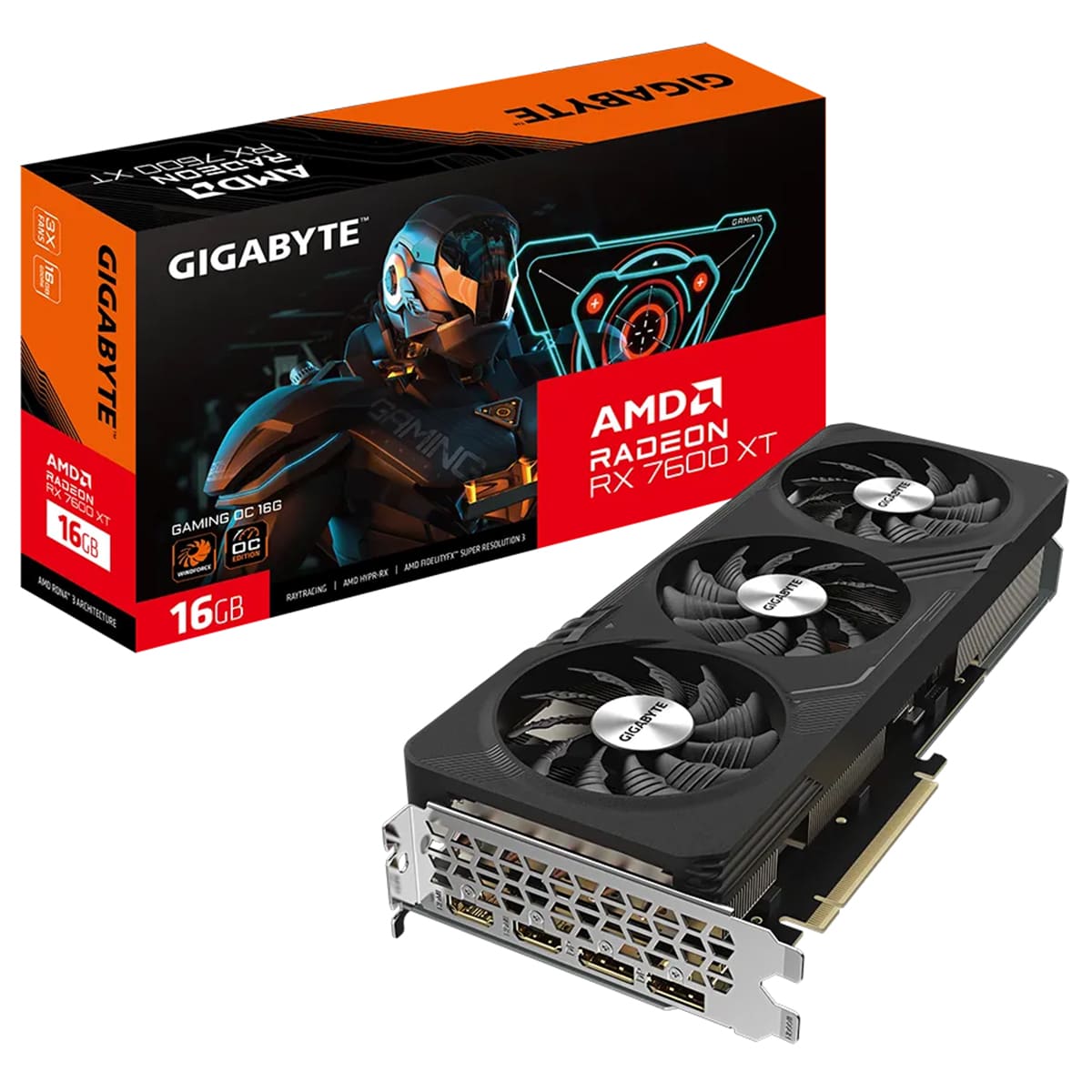 Видеокарта AMD Radeon RX 7600XT 16GB GV-R76XTGAMING OC-16GD