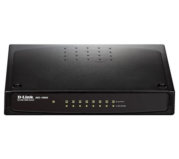 Комутатор D-Link DGS-1008A (8*GE, plastic)