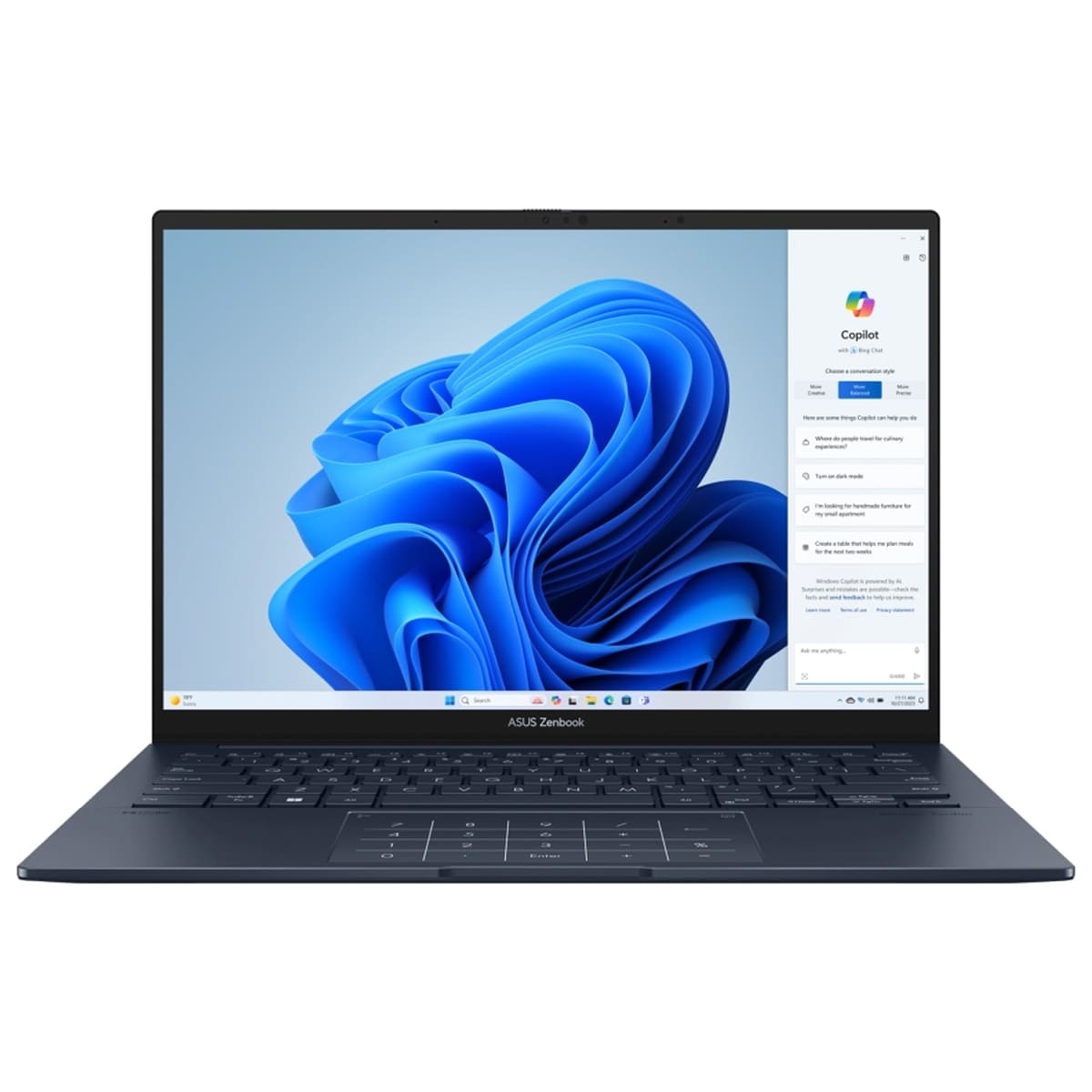 Ноутбук Asus 14_3K_OLED/U7-155H/32/1TB SSD/Intel Arc/W1 1P/BL/Sleeve/Ponder Blue UX3405MA-PP047X