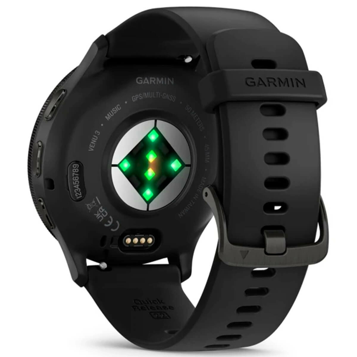 Спортивные часы GARMIN Venu 3 Slate Stainless Steel Bezel with Black Case and Silicone Band