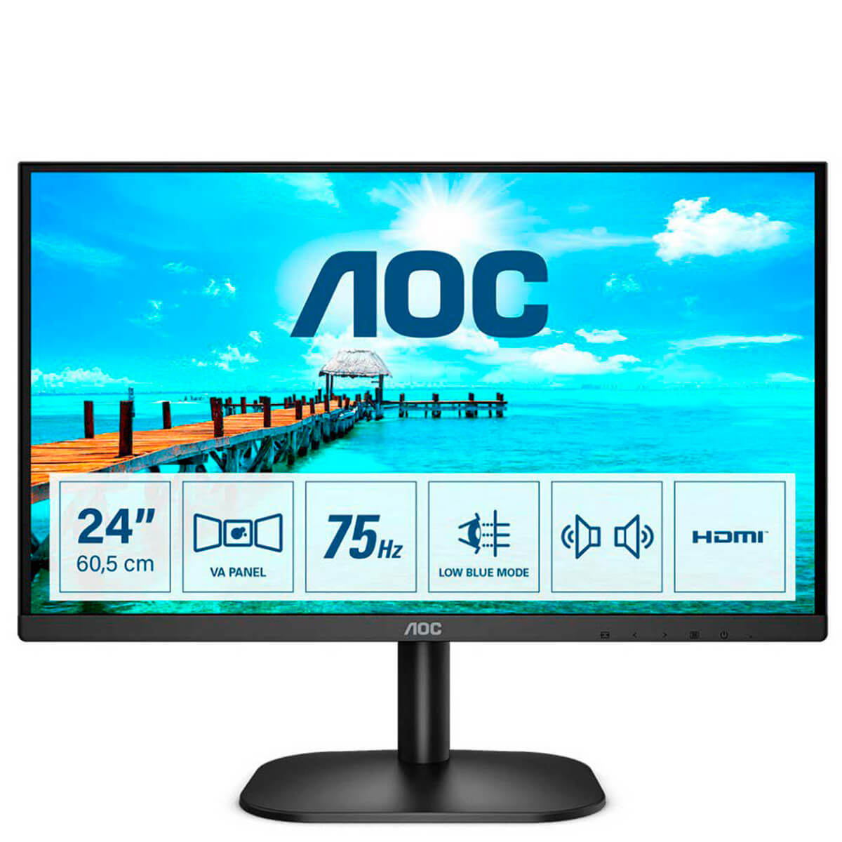 Монитор AOC 23.8" 24B2XDAM VA Black