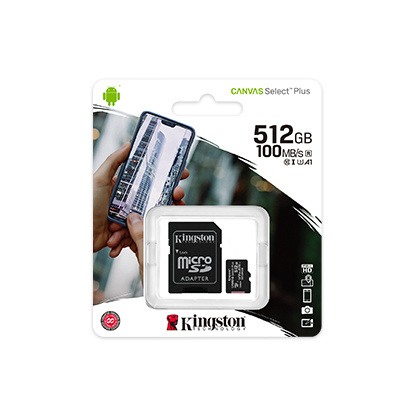 Карта пам'яті Kingston 512 GB microSDXC Class 10 UHS-I U3 + SD Adapter (SDCS2 / 512GB)