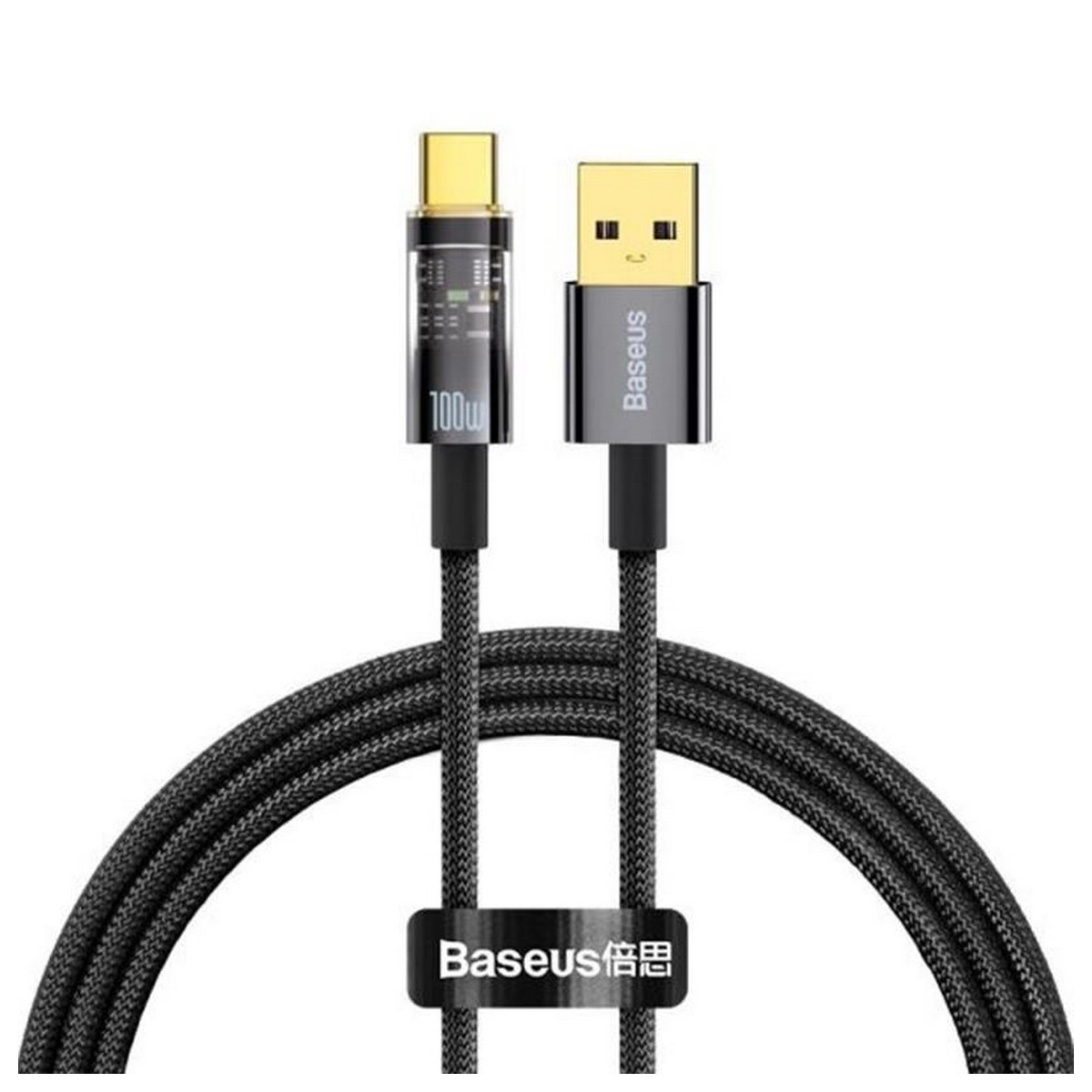 Кабель Baseus Explorer USB-USB Type-C, 5A, 100W, 1м Black (CATS000201)