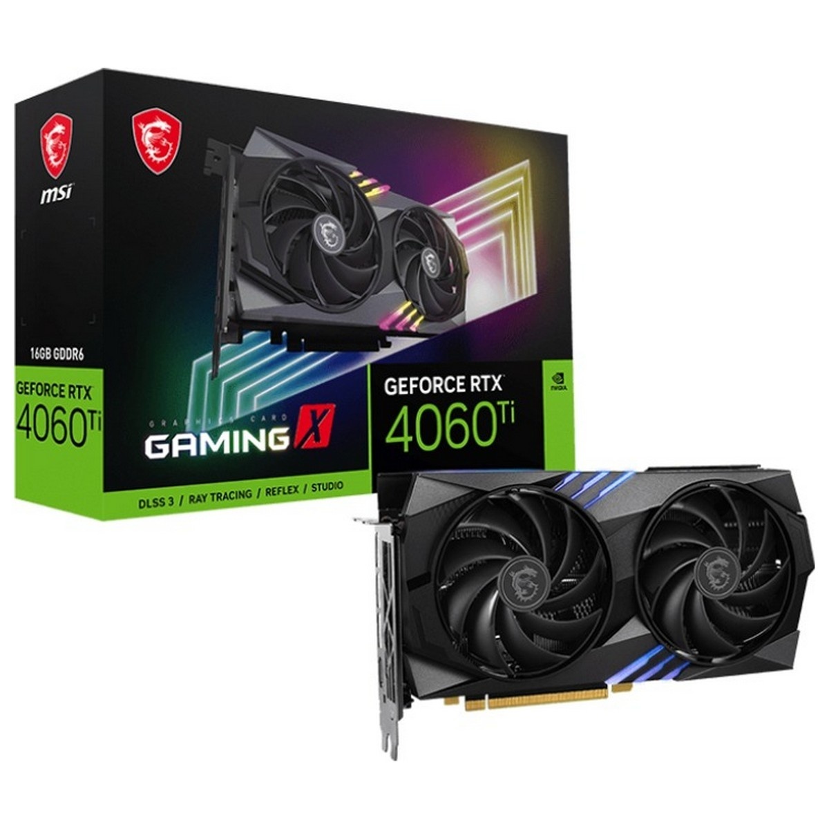 Видеокарта GF RTX 4060 Ti 16GB GDDR6 Gaming X MSI (GeForce RTX 4060 Ti GAMING X 16G)