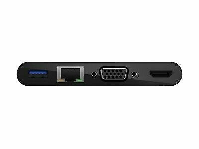 Адаптер Belkin USB-C - Ethernet, HDMI, VGA, USB-A, 100W PD, black (AVC004BTBK)