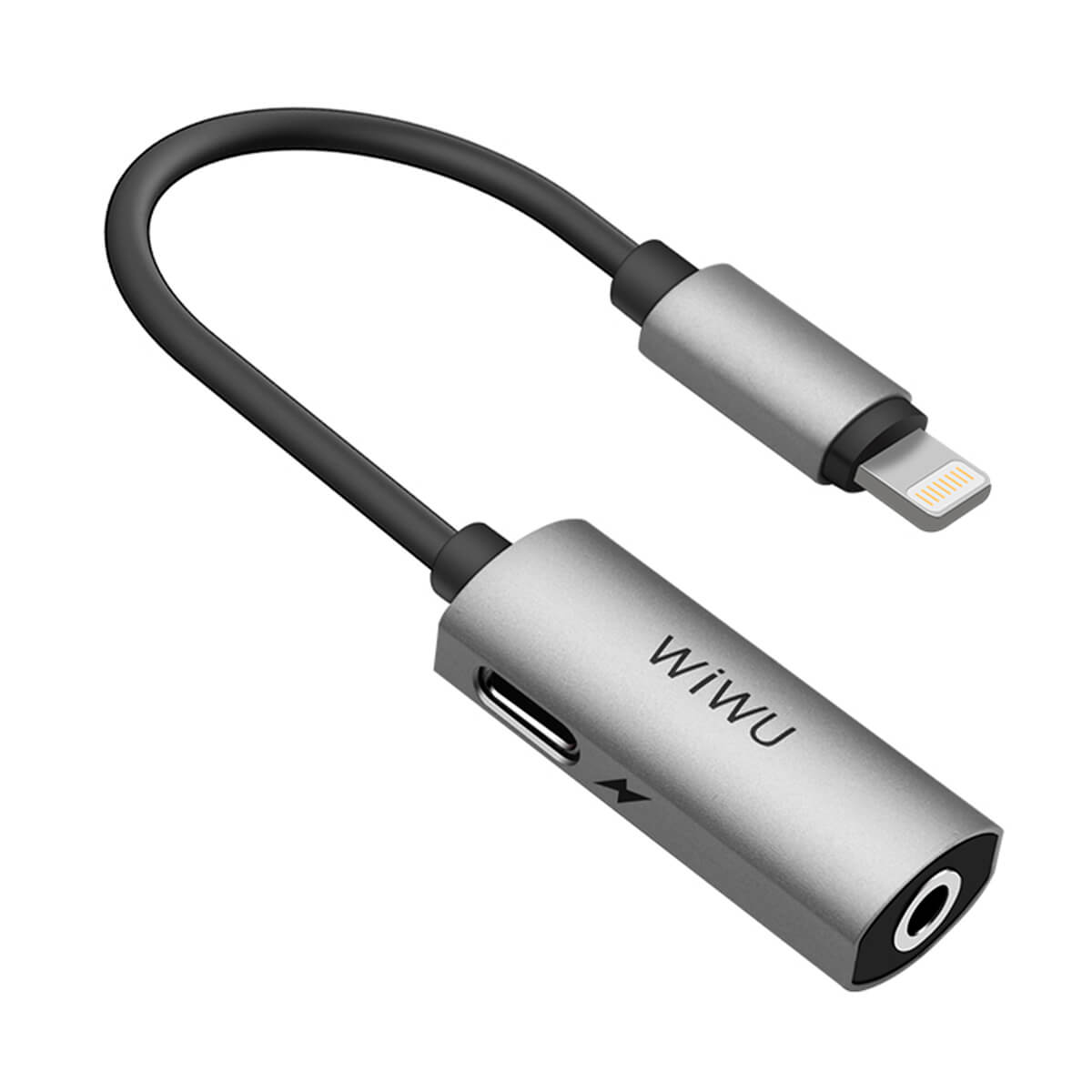 Адаптер WIWU Adapter LTO1 Lightning to Lightning+Mini-jack 3.5 0.13m Gray