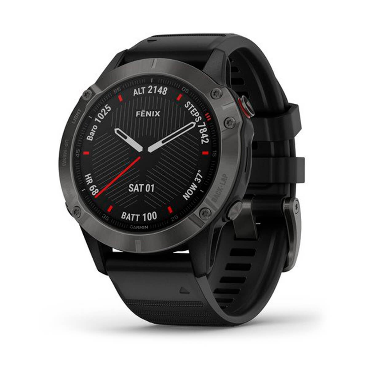 Спортивные часы Garmin Fenix 6 Sapphire Carbon Grey DLC with Black Band