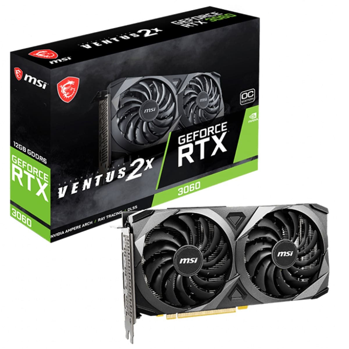 Видеокарта MSI GeForce RTX 3060 8GB GDDR6 VENTUS 2X OC