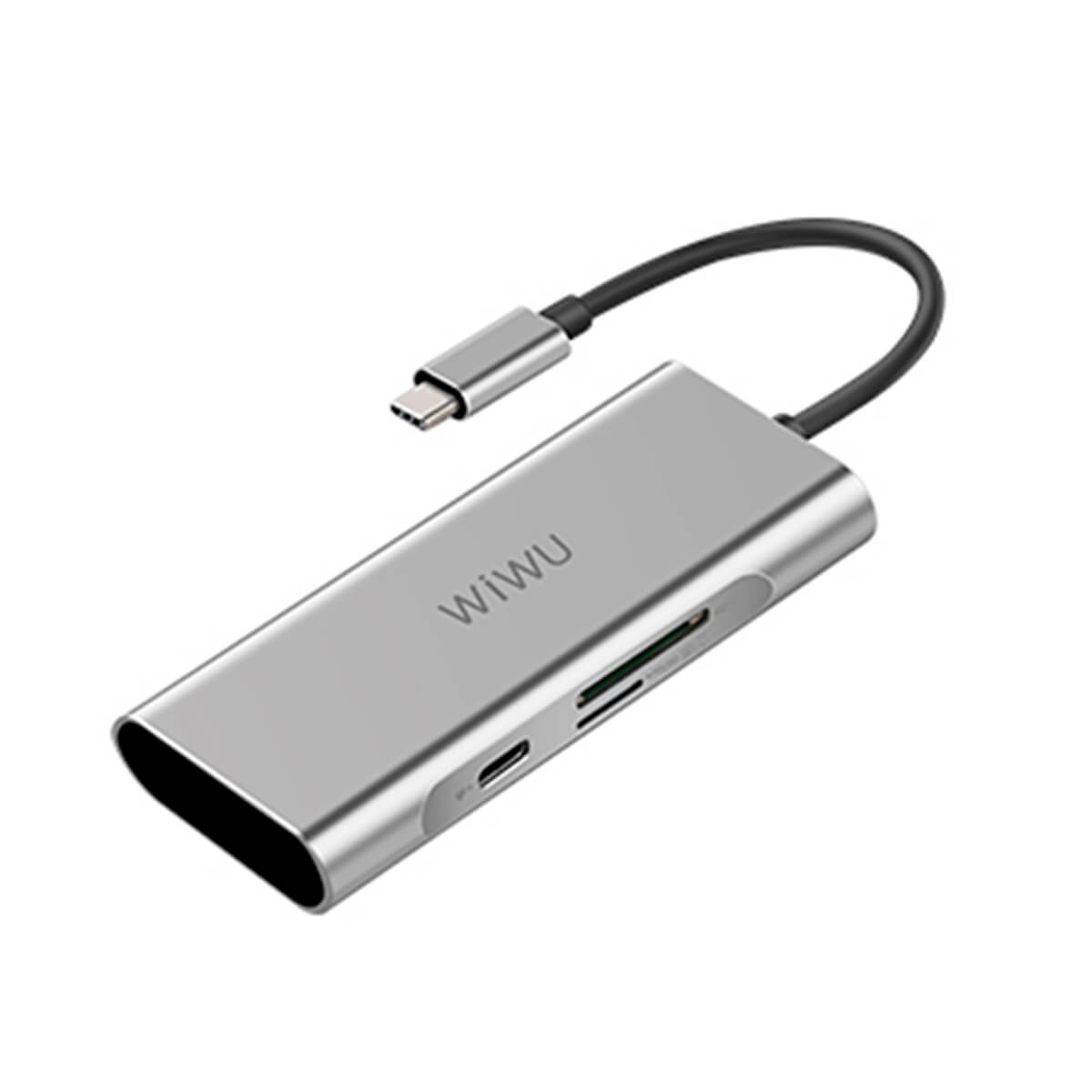 Адаптер WIWU Adapter Apollo A731TH USB-C to micro SD+SD+3xUSB3.0+USB-C+HDMI HUB Gray