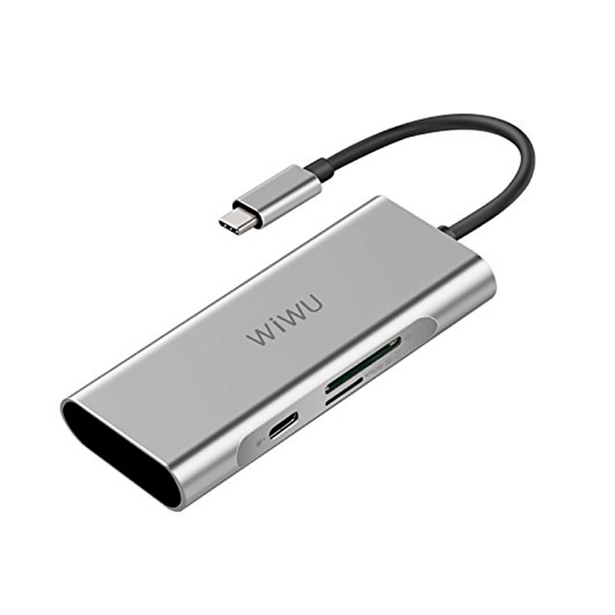 Адаптер WIWU Adapter Apollo A631ST USB-C to micro SD+SD+3xUSB3.0+USB-C HUB Gray