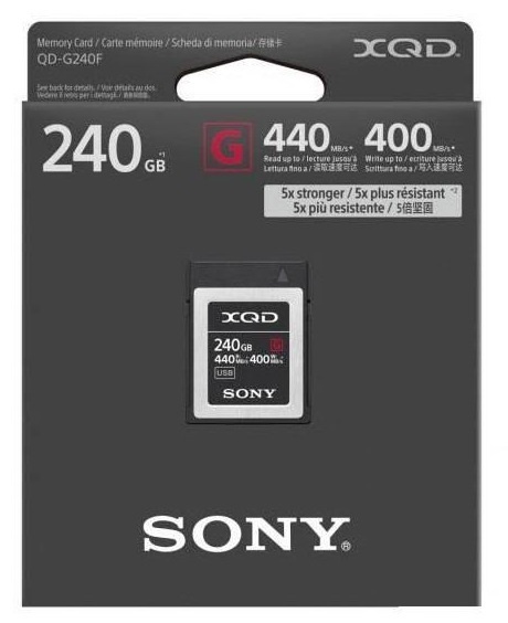 Карта пам'яті XQD Sony 240GB G Series R440MB/s W400MB/s (QDG240F)