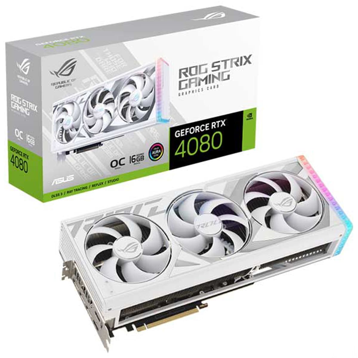 Видеокарта ASUS GeForce RTX 4080 16GB GDDR6X GAMING OC белый ROG-STRIX-RTX4080-O16G-WHITE (90YV0IC3-M0NA00)