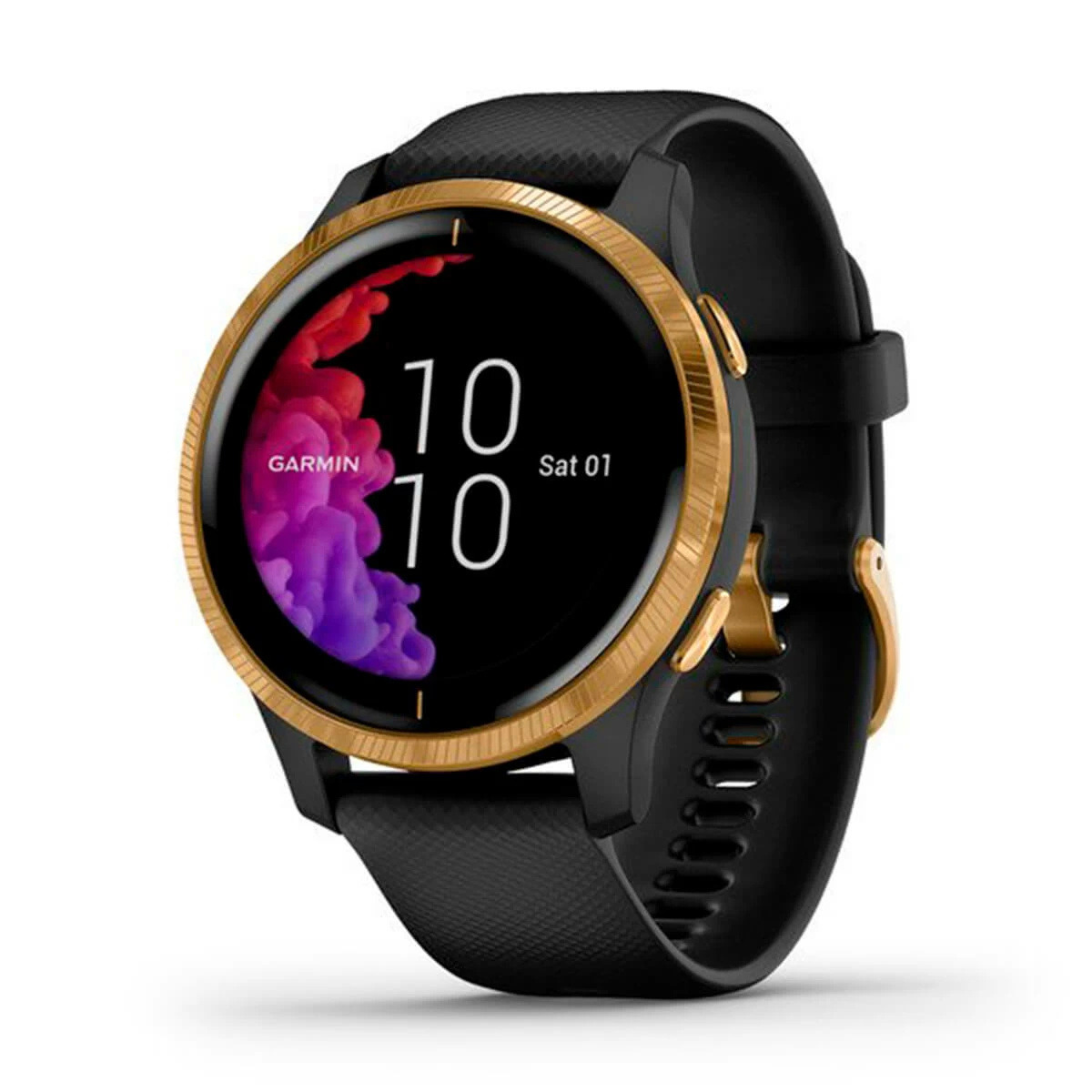 

Спортивные часы GARMIN Venu Gold Stainless Steel Bezel with Black Case and Silicone Band, Золотой