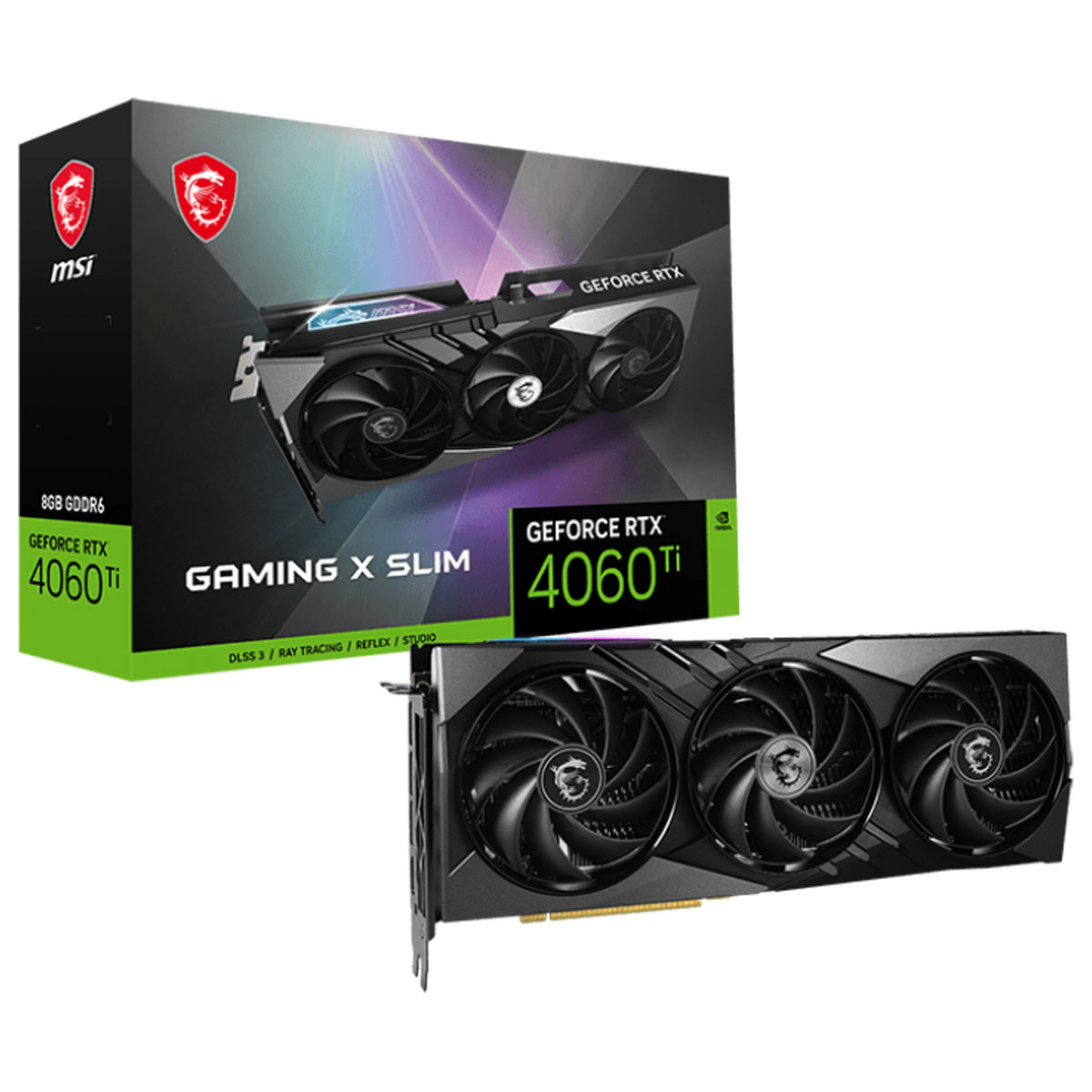 Видеокарта GF RTX 4060 Ti 8GB GDDR6 Gaming X Slim MSI (GeForce RTX 4060 Ti GAMING X SLIM 8G)