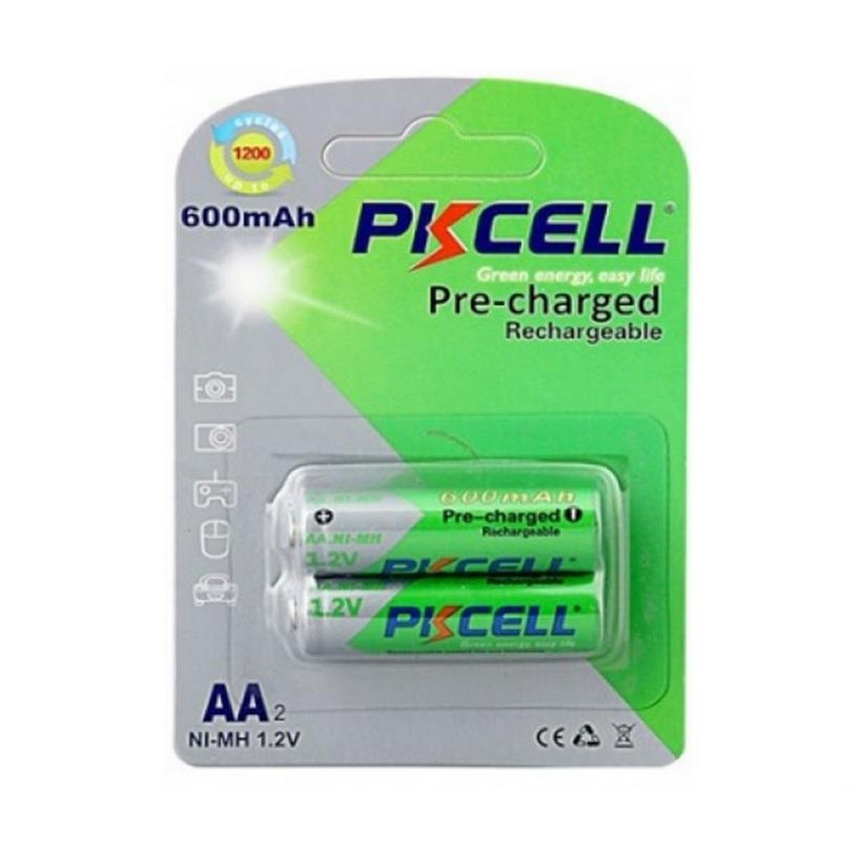 Аккумулятор PKCELL Ni-MH AA/HR06 600 mAh BL 2шт (PC/AA600-2BA/09320)