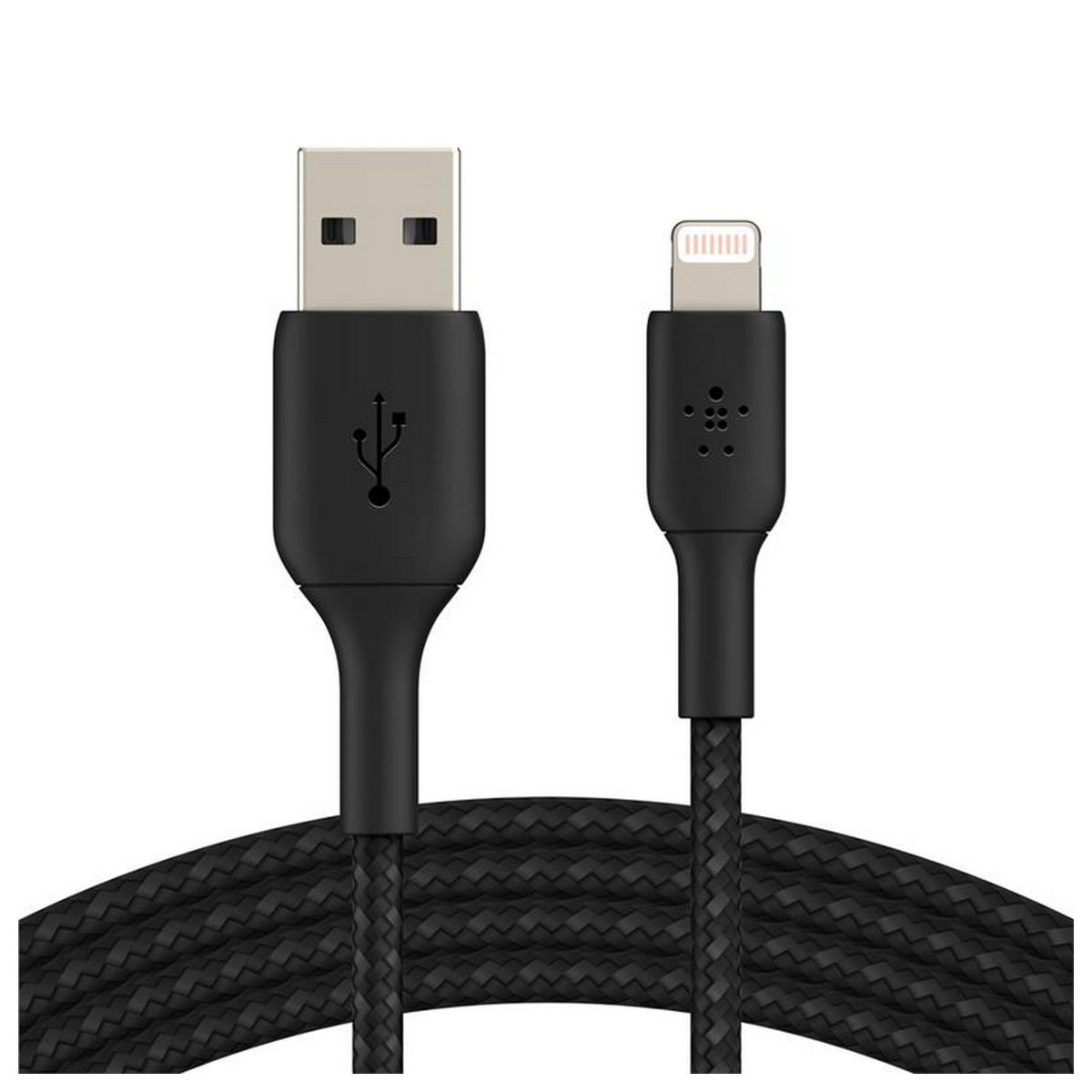 Кабель USB-A > Lightning подзарядка/синхронизация Belkin, 1м, плетеный, черный