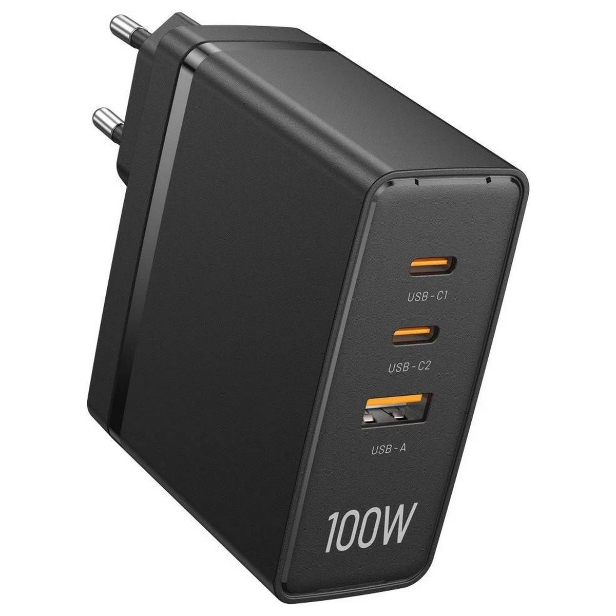 Зарядное устройство 3xUSB 100W GaN (2хUSB-C+USB-A) черный Vention