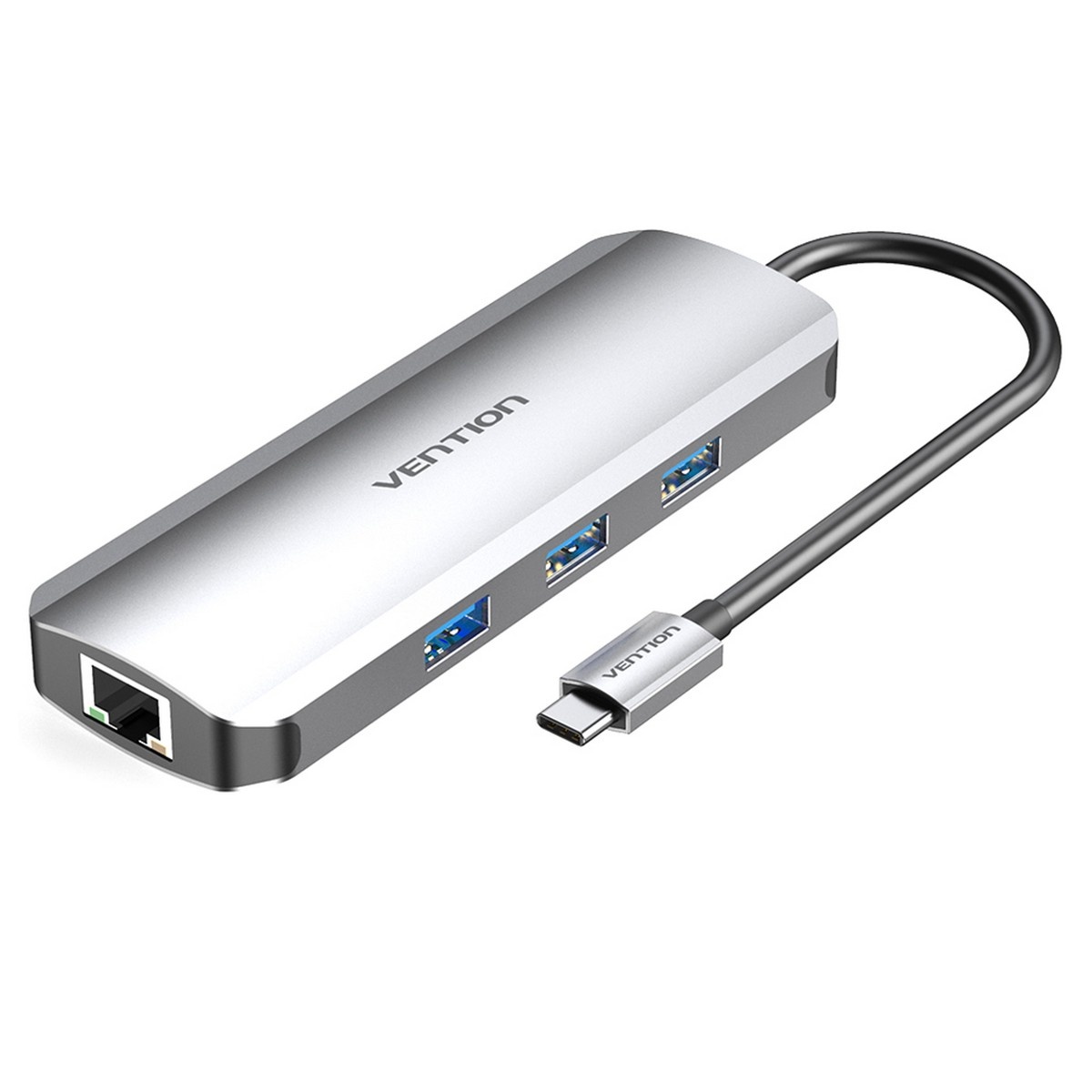 Док-станция USB3.1 Type-C --> HDMI/USB 3.0x3/RJ45/SD/TF/PD 100W Hub 8-in-1 Vention