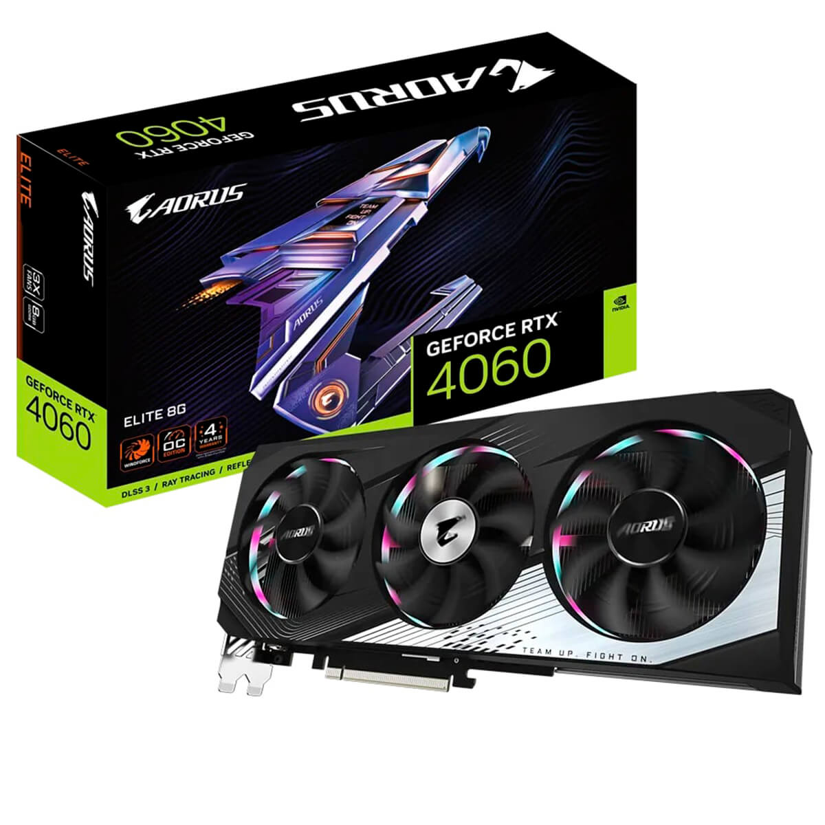 Видеокарта GeForce RTX 4060 8GB GDDR6 Aorus Elite Gigabyte (GV-N4060AORUS E-8GD)