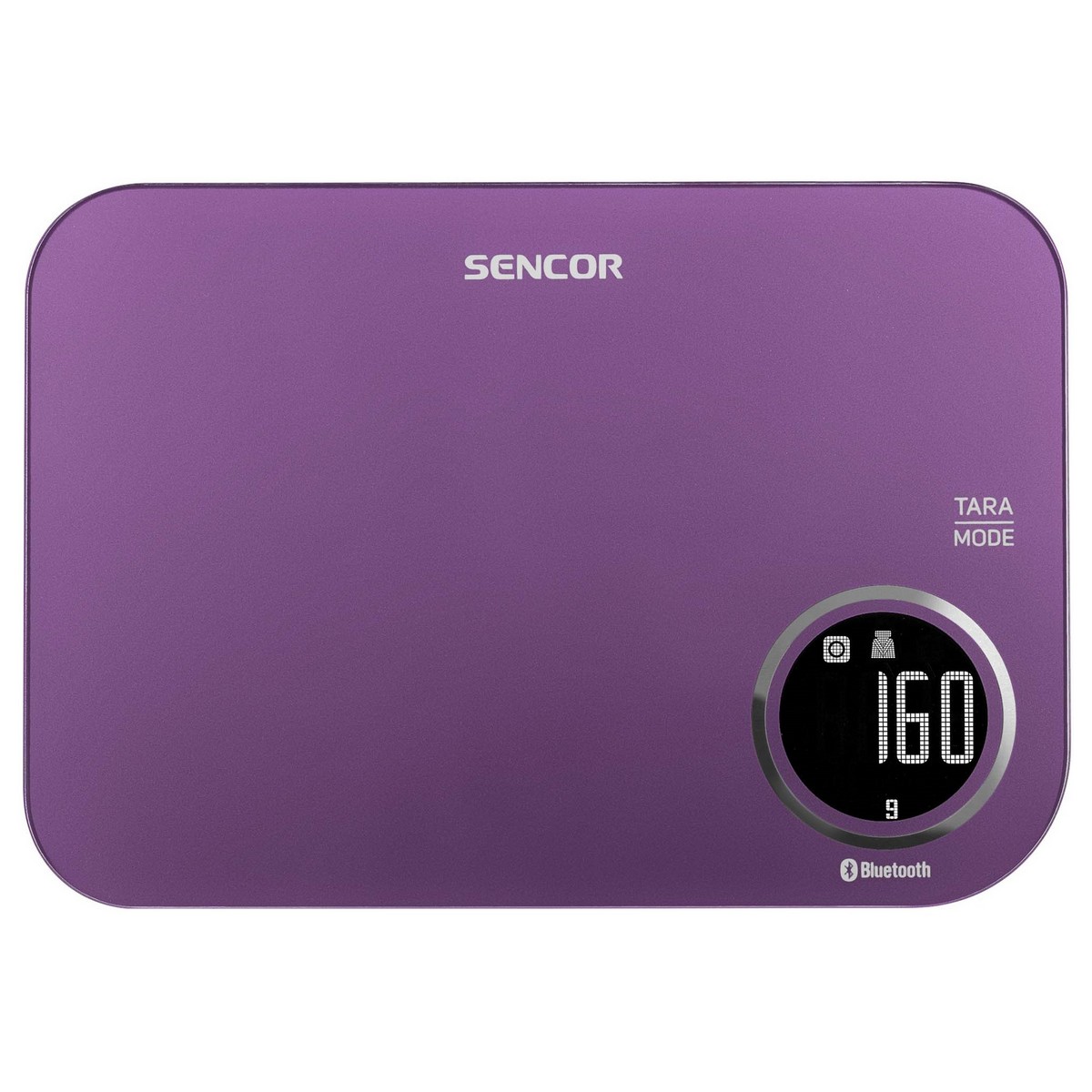 Ваги Sencor кухонні, 5кг, підключення до смартфону, AAAx2, пластик, фіолетовий