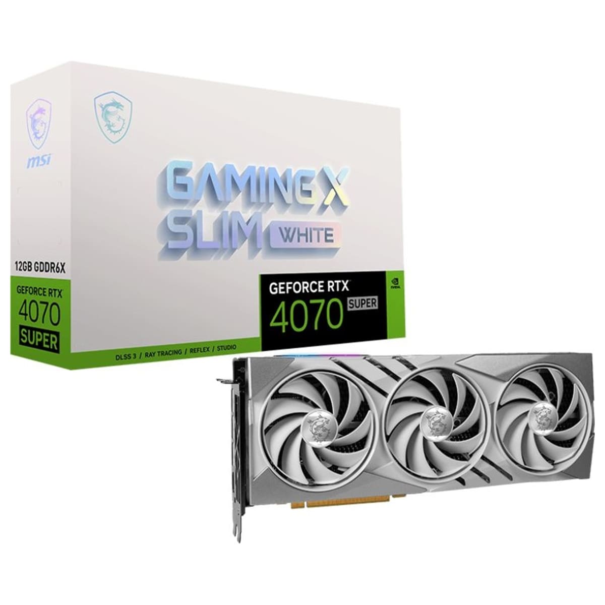 Видеокарта MSI GeForce RTX 4070 SUPER 12GB GDDR6X GAMING X SLIM WHITE