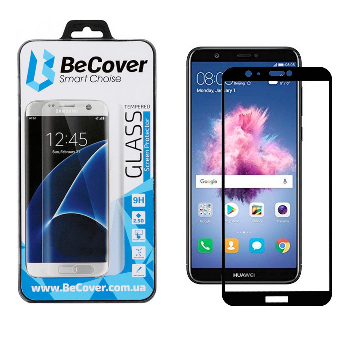 Защитное стекло BeCover для Huawei P Smart Black (701842)