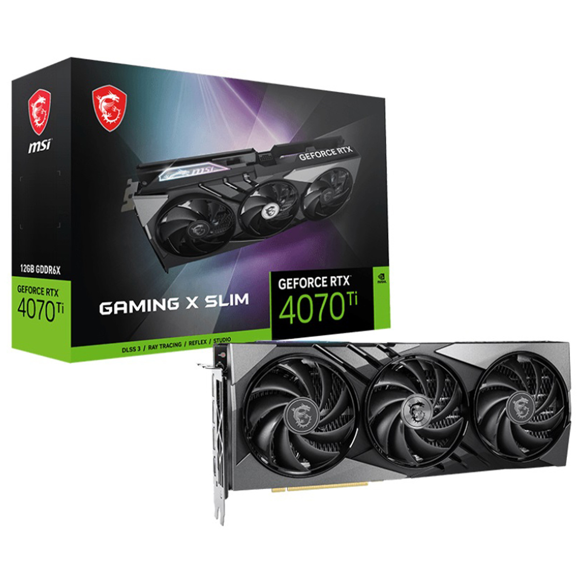 Видеокарта  GeForce RTX 4070 Ti 12GB GDDR6X Gaming X Slim MSI (GeForce RTX 4070 Ti GAMING X SLIM 12G)