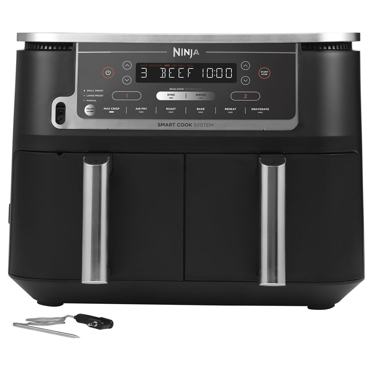 Двухзонная мультипечь Ninja Foodi MAX с системой Smart Cook AF451EU