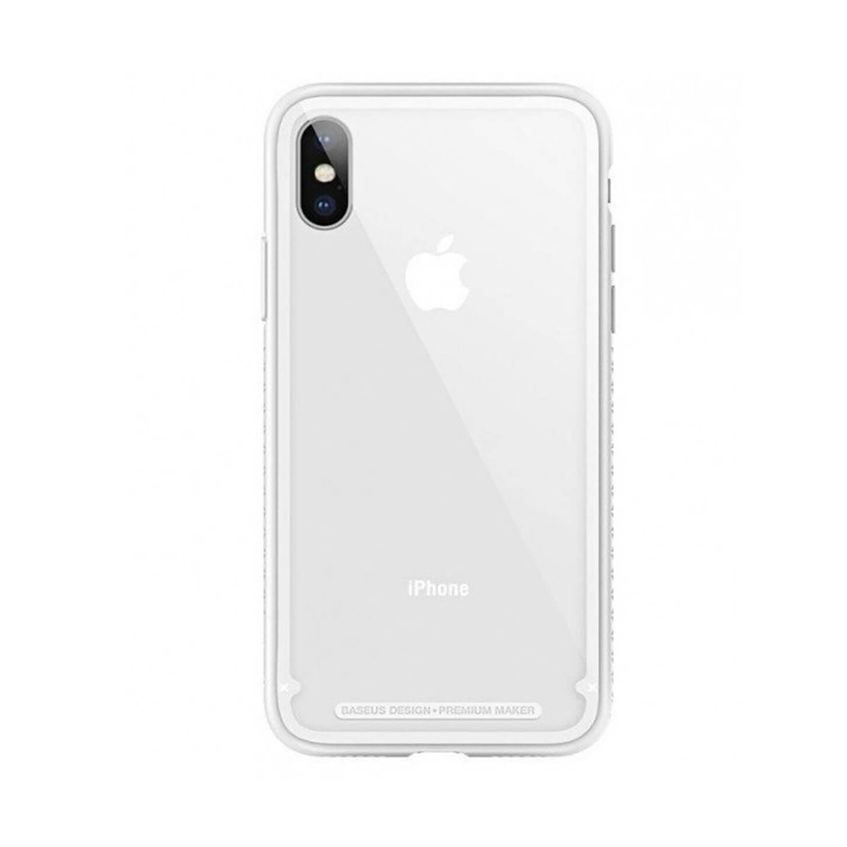 Чехол Baseus See-Through Glass Protective Case For iPhone X/X White (WIAPIPHX-YS02)