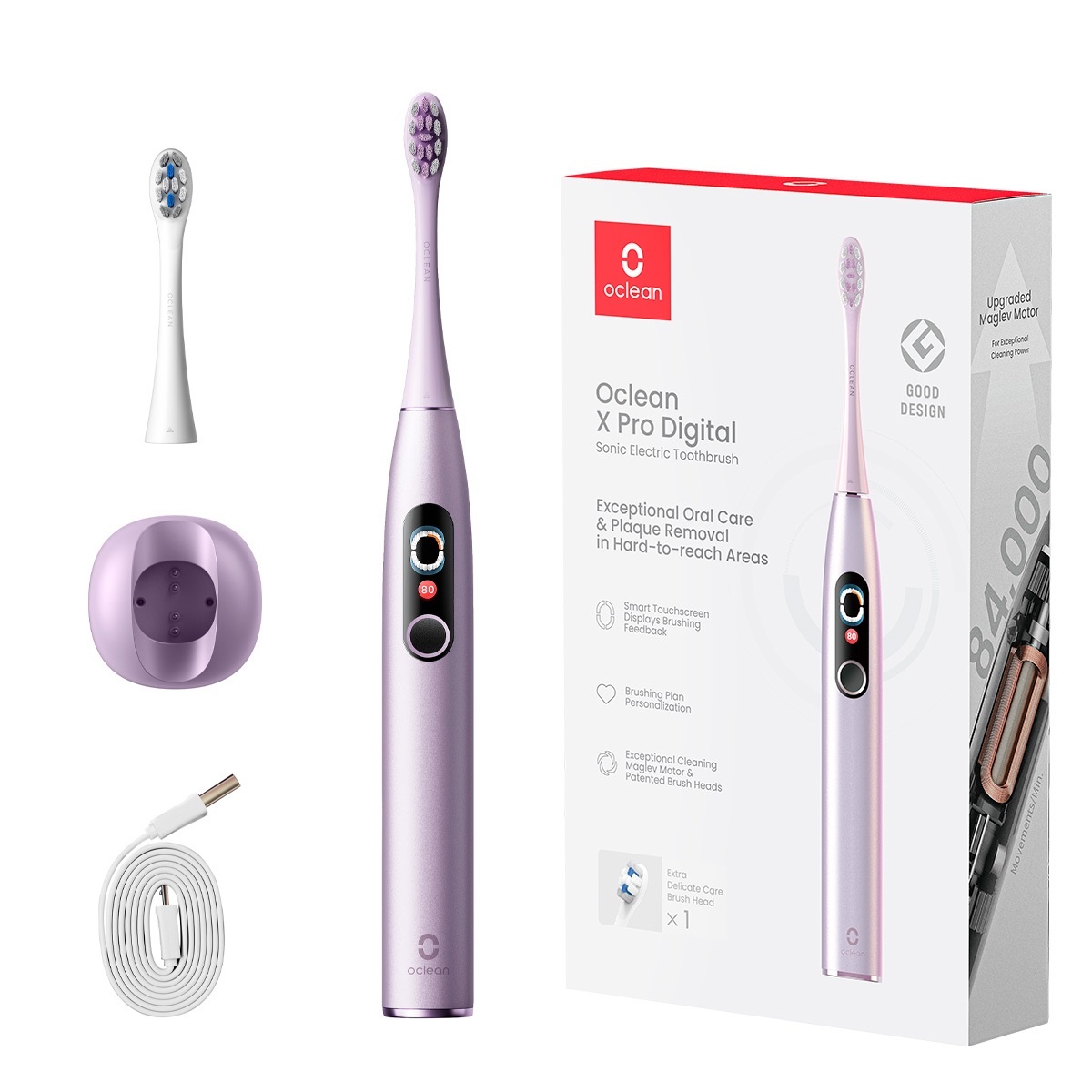 Электрическая зубная щетка Oclean X Pro Digital Electric Toothbrush Purple - Поврежденная упаковка