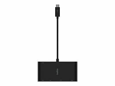 Адаптер Belkin USB-C - Ethernet, HDMI, VGA, USB-A, 100W PD, black (AVC004BTBK)