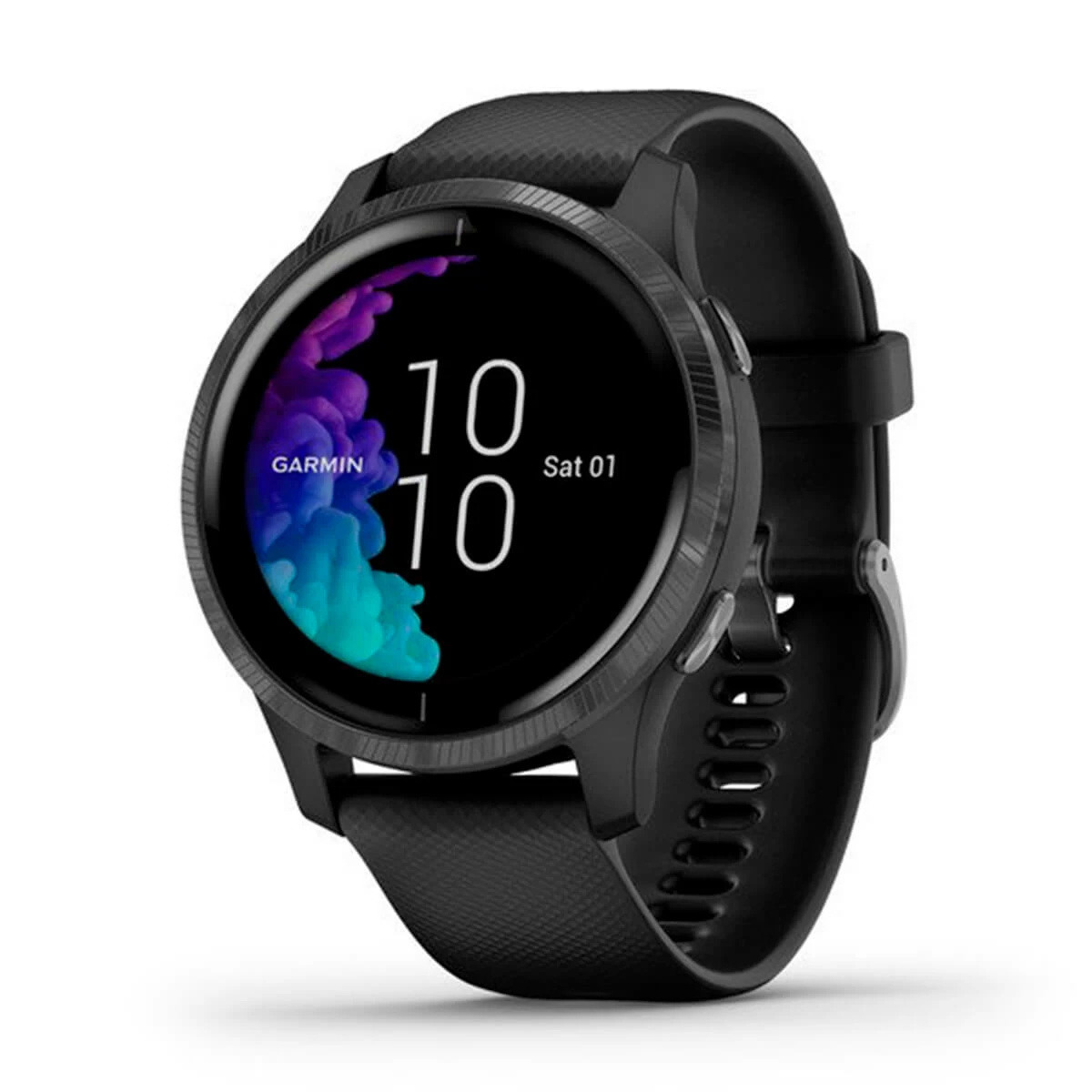 

Спортивные часы GARMIN Venu Slate Stainless Steel Bezel with Black Case and Silicone Band, Серый