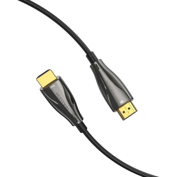 Кабель Vention HDMI M - M, 60.0 м, V2.1, Optical 8K 60Гц 48Gbps Dolby 7.1 TPE Black Zinc Alloy Type