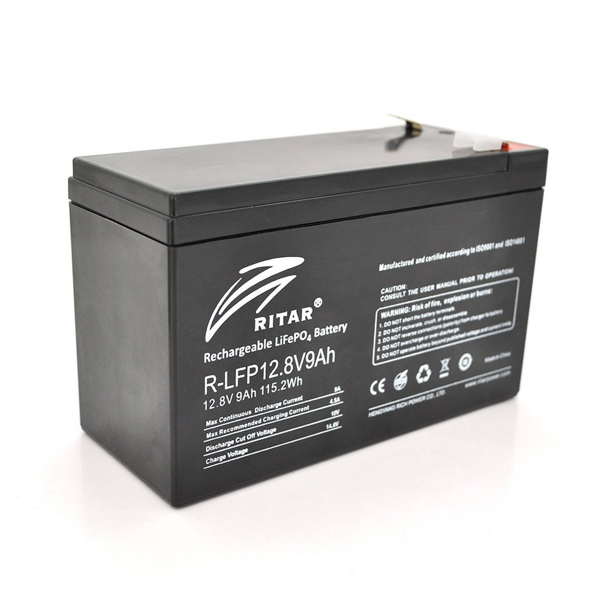 Аккумуляторная батарея Ritar 12V 9Ah (R-LFP 12.8V 9Ah/08579) LiFePO4 Black