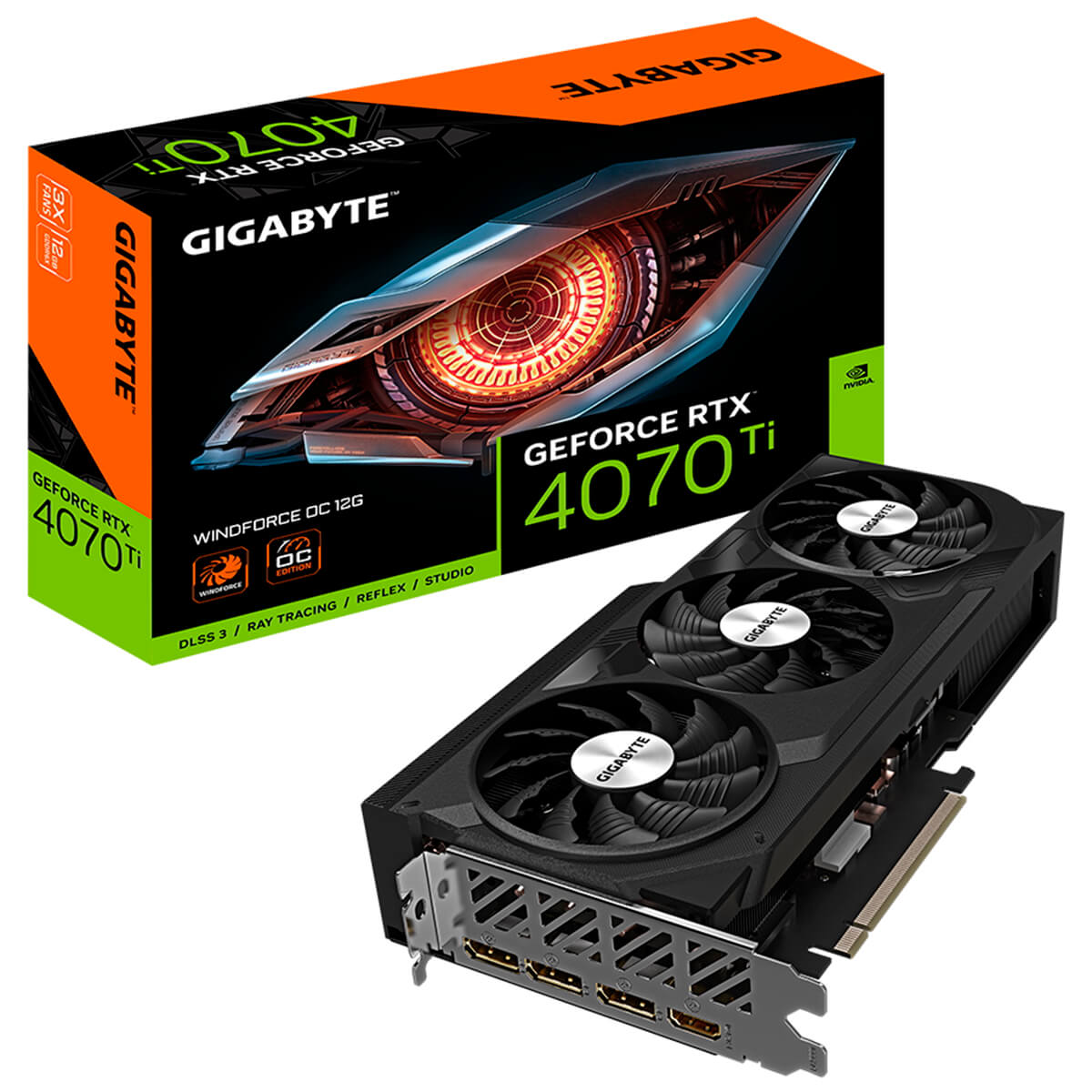 Видеокарта GIGABYTE GeForce RTX 4070 Ti 12GB GDDR6X WINDFORCE OC (GV-N407TWF3OC-12GD)