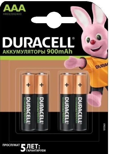 Аккумулятор Duracell Recharge DX2400 LSD Ni-MH AAA/HR03 900 mAh BL 4шт