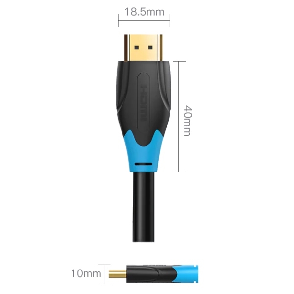 Кабель Vention HDMI M - M, 15.0 м, V2.0, 4K/HD 60Гц, PVC type, чорний,
